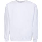 Reduzierte Weiße Off-White Rundhals-Ausschnitt Damensweatshirts aus Baumwolle Größe S 