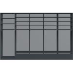 Schwarze Pickawood Offene Kleiderschränke mit Schublade Breite 250-300cm, Höhe 350-400cm, Tiefe 50-100cm 