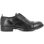 Schwarze Business OFFICINE CREATIVE ITALIA Karree Derby Schuhe mit Schnürsenkel aus Leder für Damen Größe 35 mit Absatzhöhe bis 3cm 