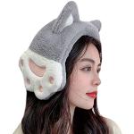 Graue Ohrenschützer & Ohrenwärmer mit Tiermotiv für Damen Einheitsgröße für den für den Winter 