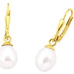 Goldene Elegante Amor Diamant Ohrringe aus Gold 10 Karat für Damen 