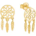 Goldene Boho Amor Ohrhänger glänzend aus Gold 10 Karat für Damen 