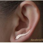 Nickelfreie Silberne Elegante Ear Cuffs & Ohrklemmen 2-teilig 
