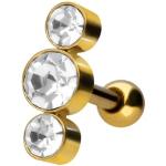 Reduzierte Goldene Piercingline Ohrpiercings aus Kristall für Damen 