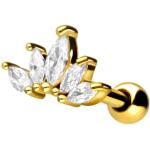 Reduzierte Goldene Piercingline Ohrpiercings aus Kristall für Damen 