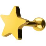 Reduzierte Goldene Sterne Piercingline Ohrpiercings aus Chirurgenstahl für Damen 