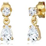 Goldene Elegante Elli Topas Ohrringe aus Gold 9 Karat mit Topas handgemacht für Damen 