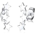 Silberne Sterne Elegante Elli Sternohrstecker glänzend für Damen 