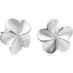 Silberne Elegante Nenalina Blumenohrstecker glänzend für Damen 