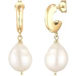 Goldene Elegante Elli Perlenohrringe mit Echte Perle handgemacht für Damen 