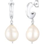 Silberne Elegante Elli Perlenohrringe handgemacht für Damen 