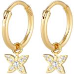 Goldene Elegante Elli Schmetterling Ohrringe mit Insekten-Motiv mit Zirkonia handgemacht für Damen 
