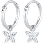 Silberne Elegante Elli Schmetterling Ohrringe mit Insekten-Motiv mit Zirkonia handgemacht für Damen 