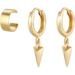 Goldene Minimalistische Elli Dreieckige Ohrhänger handgemacht für Damen 