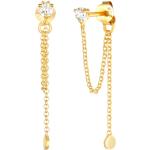 Goldene Elli Runde Ohrhänger aus Kristall handgemacht für Damen 
