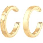 Reduzierte Goldene Minimalistische Elli Ear Cuffs & Ohrklemmen Gehämmerte handgemacht für Damen 2-teilig 