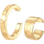 Goldene Minimalistische Elli Ear Cuffs & Ohrklemmen gehämmert handgemacht für Damen 