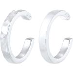 Reduzierte Silberne Minimalistische Elli Ear Cuffs & Ohrklemmen Gehämmerte handgemacht für Damen 2-teilig 
