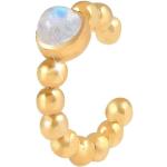 Goldene Elli Mondstein Ohrringe aus Silber handgemacht für Damen 