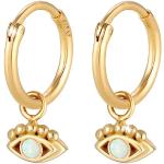 Goldene Motiv Elli Ohrhänger aus Silber mit Opal handgemacht für Damen 