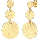 Goldene Vintage Elli Runde Ohrhänger vergoldet handgemacht für Damen 