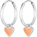 Orange Minimalistische Elli Ohrhänger mit Herz-Motiv handgemacht für Damen zum Valentinstag 