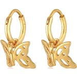 Goldene Elli Schmetterling Ohrringe mit Insekten-Motiv handgemacht für Damen 