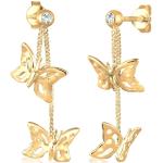 Goldene Elegante Elli Ohrhänger mit Insekten-Motiv aus Kristall für Damen 