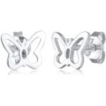 Silberne Elli Schmetterling Ohrringe mit Insekten-Motiv für Damen 