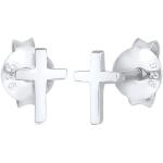 Silberne Minimalistische Elli Kreuzohrstecker handgemacht für Damen 