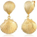 Goldene Motiv Maritime Elli Ohrhänger aus Silber handgemacht für Damen 