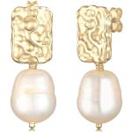 Goldene Barocke Elli Ohrhänger vergoldet mit Echte Perle für Damen 