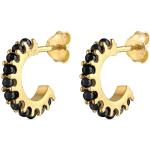 Schwarze Elegante Elli Perlenohrringe mit Echte Perle handgemacht für Damen 