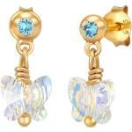 Blaue Elli Schmetterling Ohrringe mit Insekten-Motiv aus Kristall handgemacht für Damen 