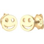 Goldene Elli Emoji Smiley Damenohrstecker aus Silber handgemacht 