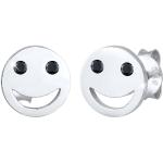 Silberne Elli Emoji Smiley Damenohrringe & Damenohrschmuck aus Silber mit Zirkonia handgemacht 