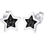 Schwarze Sterne Elegante Elli Sternohrstecker aus Kristall handgemacht für Damen 