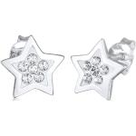 Weiße Sterne Elegante Elli Sternohrstecker aus Kristall handgemacht für Damen 