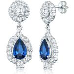 Blaue Elegante Elli Edelsteinohrringe aus Kristall mit Saphir für Damen 