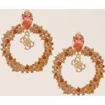 Orange Elegante Guess Marciano Runde Ohrhänger vergoldet mit Zirkonia für Damen 