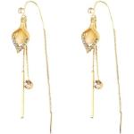 Reduzierte Goldene Strass Ohrringe aus Kristall mit Strass für Damen 