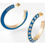 Hellblaue Guess Runde Ohrhänger aus Emaille mit Zirkonia für Damen 