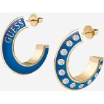 Hellblaue Guess Runde Ohrhänger aus Emaille mit Zirkonia für Damen 