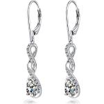 Reduzierte Nickelfreie Weiße Elegante Diamant Ohrringe aus Kristall mit Zirkonia für Damen zur Hochzeit 