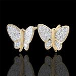 Reduzierte Goldene Edenly Schmetterling Ohrringe mit Insekten-Motiv aus Gold mit Diamant für Damen 