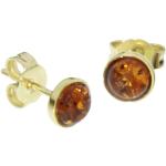 Goldene Bernstein Ohrringe aus Gold 9 Karat für Damen 