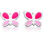 Rosa UNIQUE Schmetterling Ohrringe mit Insekten-Motiv für Kinder 