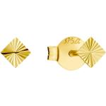 Goldene Rautenmuster Amor Herrenohrstecker glänzend aus Gold 10 Karat 