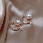 Nickelfreie Goldene Elegante Perlenohrringe aus Kristall 18 Karat handgemacht für Damen 1-teilig zum Muttertag 