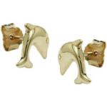 Goldene Delfin Ohrringe mit Delfinmotiv glänzend 9 Karat für Mädchen 